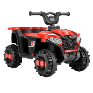 Masinuta Electrica , pe 4 Roti, Tip ATV, cu Acumulator, Sistem Anti-Rasturnare, Sistem de Lumini si Sunet, 2-5 Ani, 70 x 43 x 48 cm, Rosu