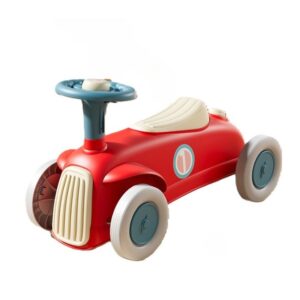 Masinuta Ride-On , cu Sistem Anti-Rasturnare, Claxon pe Volan, 1-6 Ani, 60 x 28 x 34 cm, Rosu-Crem