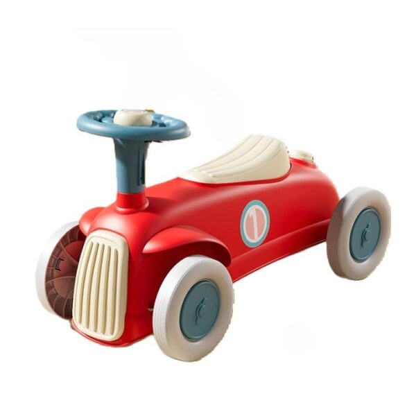 Masinuta Ride-On , cu Sistem Anti-Rasturnare, Claxon pe Volan, 1-6 Ani, 60 x 28 x 34 cm, Rosu-Crem