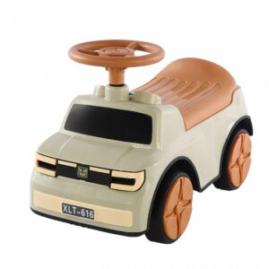 Masinuta Ride-On , cu Sistem Anti-Rasturnare, Sistem de Lumini si Muzica, Cutie de Depozitare, 1-6 Ani, 58 x 28 x 37 cm, Maro