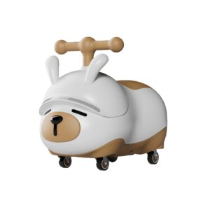 Masinuta Ride-On , Sistem Anti-Rasturnare, Sistem de Lumini si Sunet, Bluetooth, 1-3 Ani, Model Catel, 43 x 33 x 26 cm, Alb - Maro