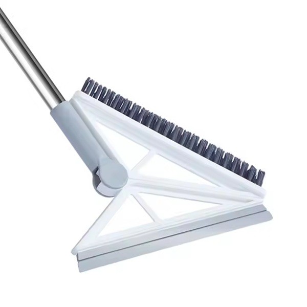 Matura Telescopica, , cu Doua Capete - Perie/Racleta 23 cm, Lungime 110 cm, din Plastic/Otel/Silicon, Gri