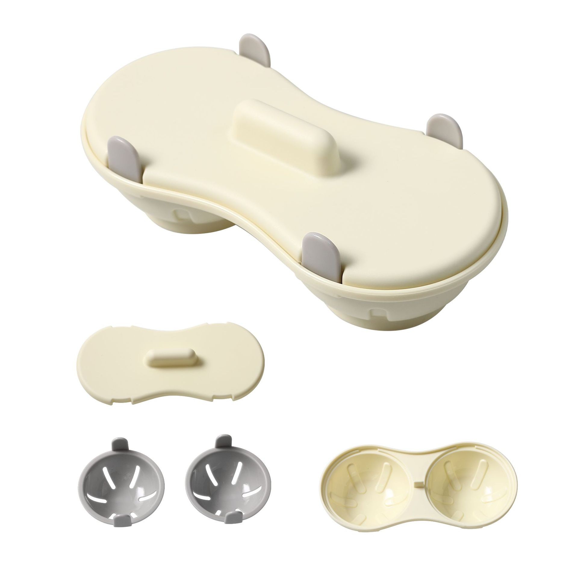 Recipient Dublu pentru Oua, , din Plastic , pentru Gatit la Microunde, 22 x 11.8 x 8 cm, Gri