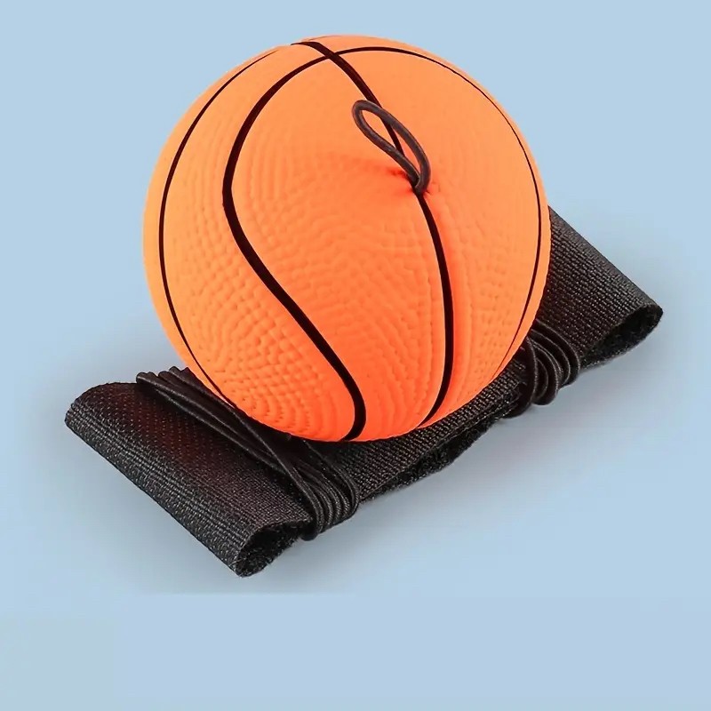 Minge Saltareata Hiperelastica, , Model Minge de Basket cu Fixare de Mana, Space Moon Ball foarte Elastica, Antistress pentru Copii, Diametru 66 mm, Portocaliu - imagine 2