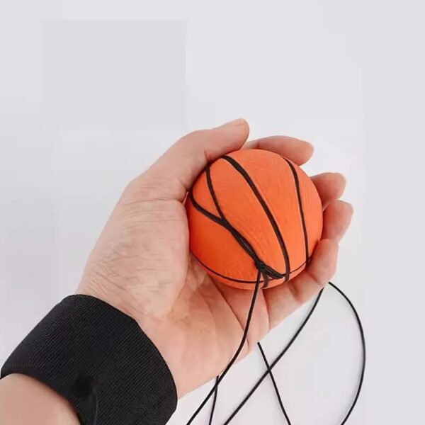 Minge Saltareata Hiperelastica, , Model Minge de Basket cu Fixare de Mana, Space Moon Ball foarte Elastica, Antistress pentru Copii, Diametru 66 mm, Portocaliu - imagine 3