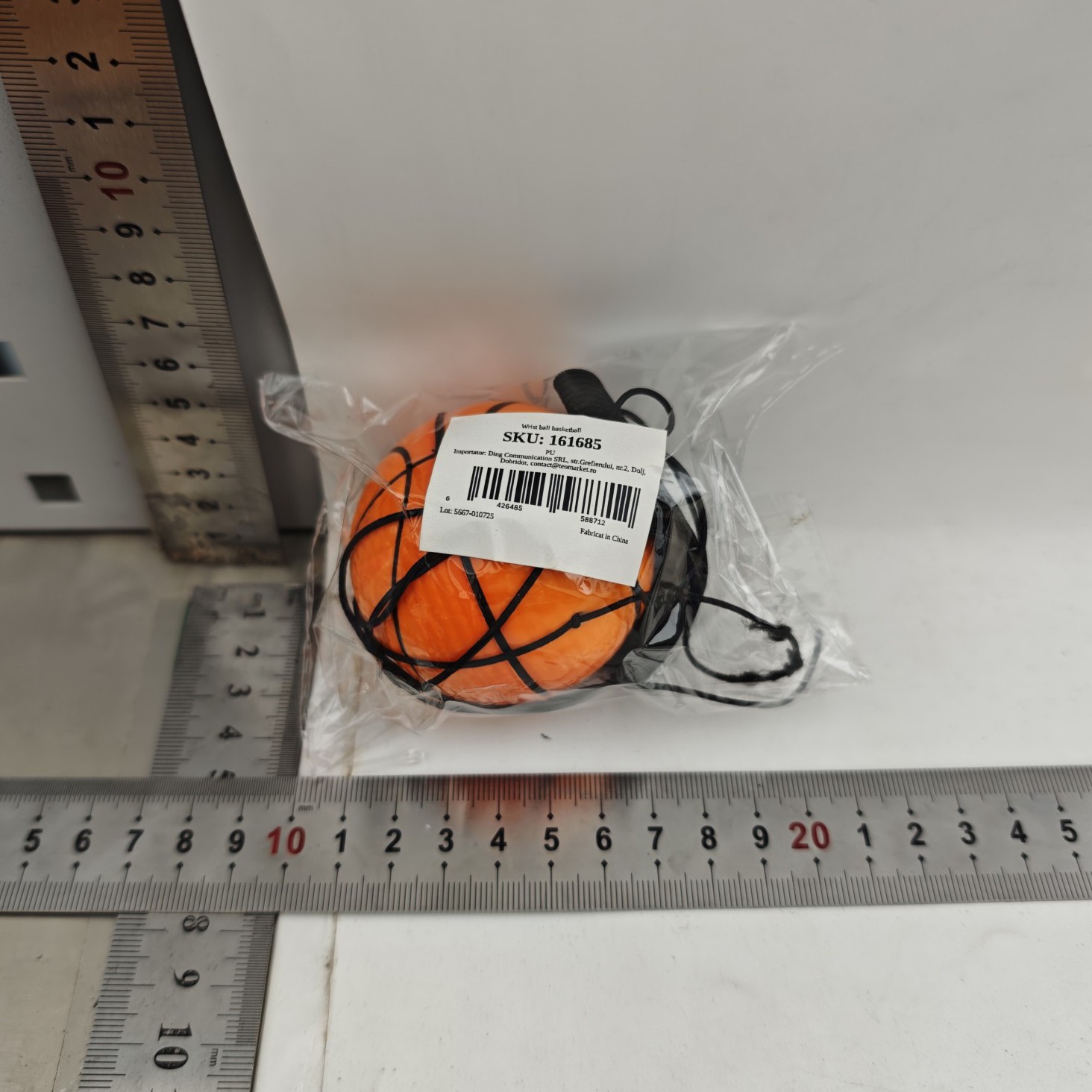 Minge Saltareata Hiperelastica, , Model Minge de Basket cu Fixare de Mana, Space Moon Ball foarte Elastica, Antistress pentru Copii, Diametru 66 mm, Portocaliu - imagine 4