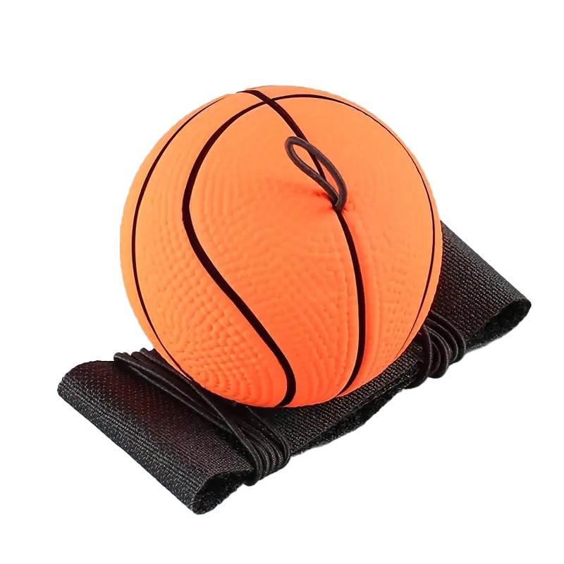 Minge Saltareata Hiperelastica, , Model Minge de Basket cu Fixare de Mana, Space Moon Ball foarte Elastica, Antistress pentru Copii, Diametru 66 mm, Portocaliu