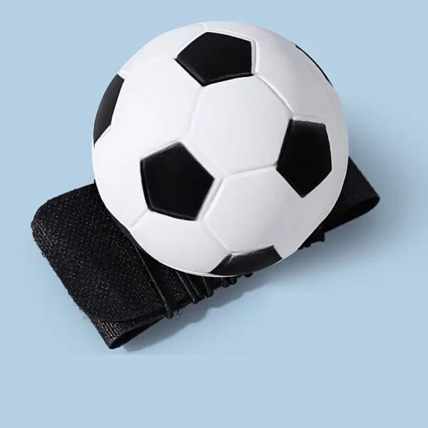Minge Saltareata Hiperelastica, , Model Minge de Fotbal cu Fixare de Mana, Space Moon Ball foarte Elastica, Antistress pentru Copii, Diametru 66 mm, Alb Negru - imagine 2