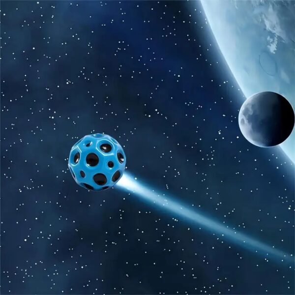 Minge Saltareata Hiperelastica, , Space Moon Ball foarte Elastica, Antistress pentru Copii, Diametru 66 mm, Albastru - imagine 4