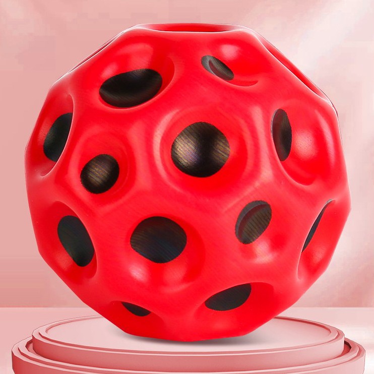 Minge Saltareata Hiperelastica, , Space Moon Ball foarte Elastica, Antistress pentru Copii, Diametru 66 mm, Rosu - imagine 2