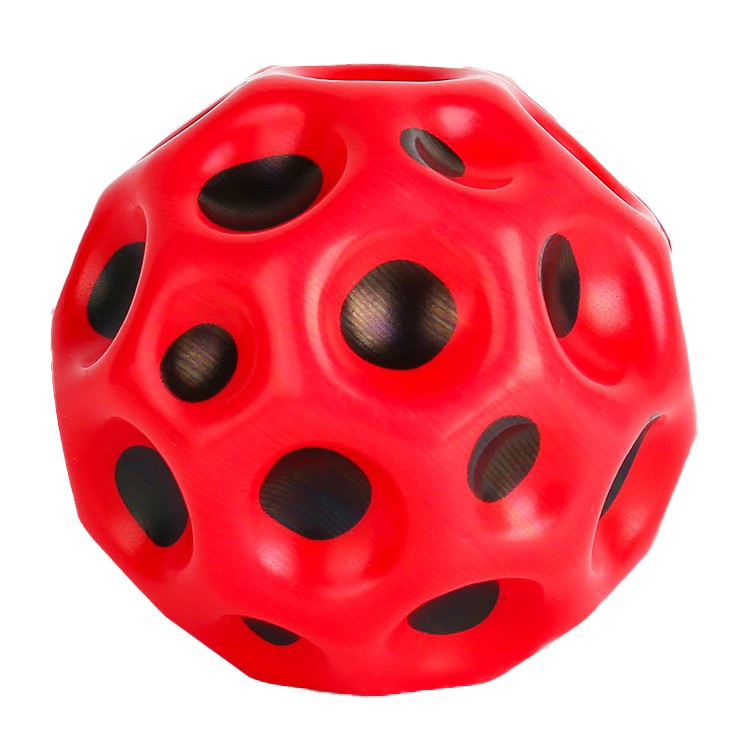 Minge Saltareata Hiperelastica, , Space Moon Ball foarte Elastica, Antistress pentru Copii, Diametru 66 mm, Rosu