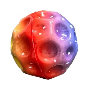 Minge Saltareata Hiperelastica, , Space Moon Ball foarte Elastica, Antistress pentru Copii, Diametru 66 mm, Multicolor Rosu