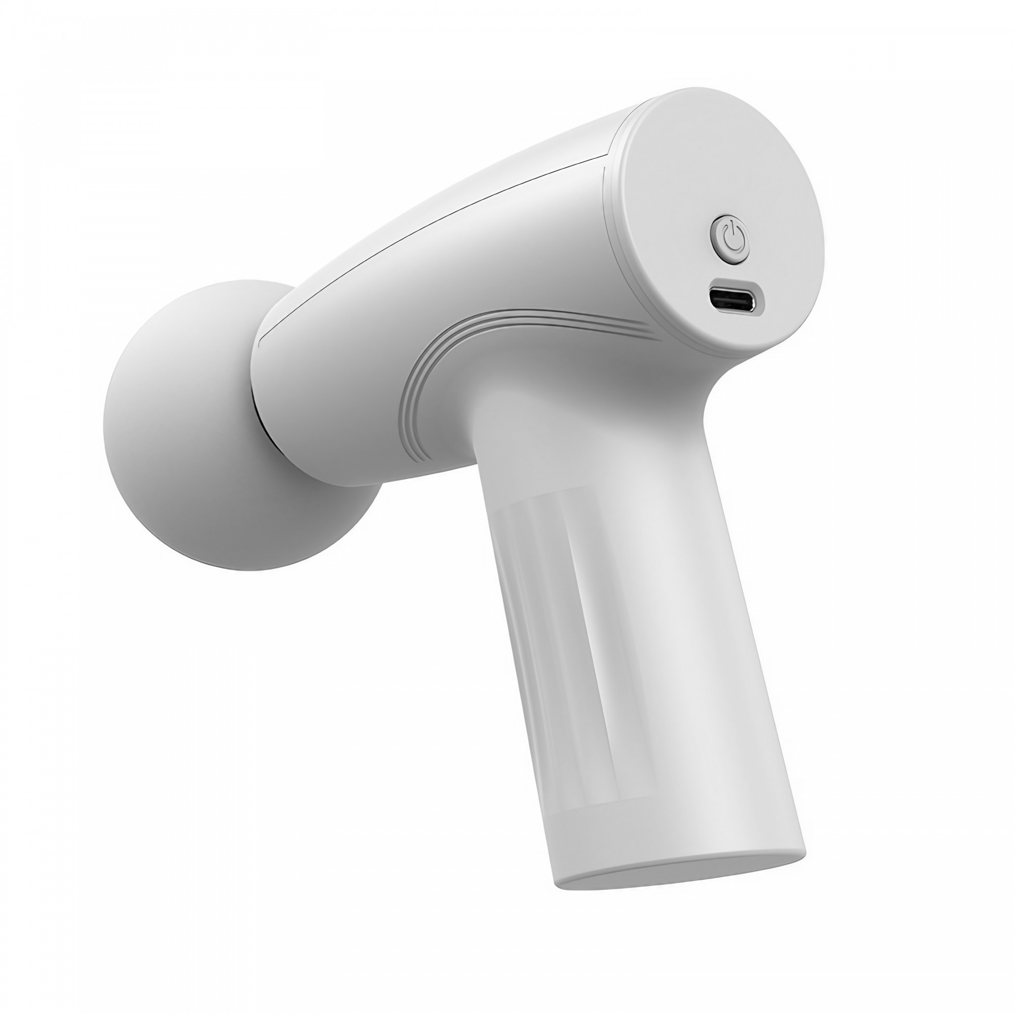 Mini Aparat de Masaj, , Tip Pistol, Incarcare USB Tip C, Portabil, Pentru Relaxare Musculara, Autonomie 120 Min, 3 Trepte de Viteza, Alb