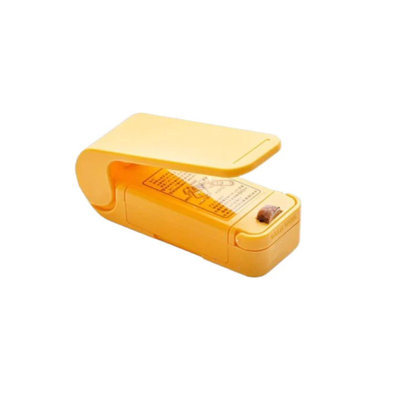 Mini Aparat de Sigilat Pungi cu Baterii, , Etansare prin Caldura, Spate Magnetic, Portabil, 9.7x3 cm, Galben - imagine 3