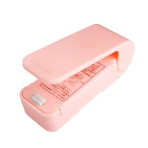 Mini Aparat de Sigilat Pungi cu Baterii, , Etansare prin Caldura, Spate Magnetic, Portabil, 9.7x3 cm, Roz