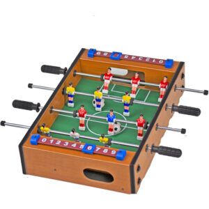 Mini Masa de Fotbal cu Teren si 12 Jucatori , 4 Manere, cu Tablou pentru Scor, din Metal, Lemn si ABS, 34.5 x 23 x 7 cm, pentru copii/adulti
