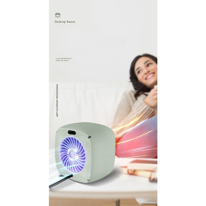 Mini radiator electric portabil , 800 W, 2 trepte, 150x120x175 mm, alb - imagine 4