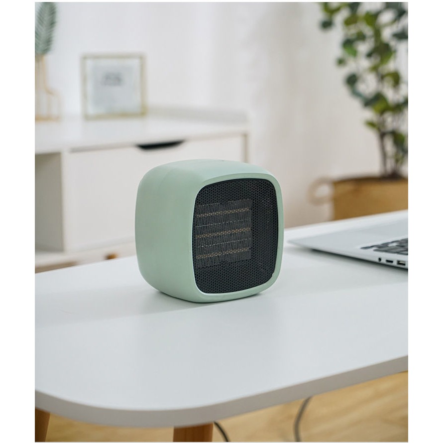 Mini radiator electric portabil , 800 W, 2 trepte, 150x120x175 mm, verde - imagine 2