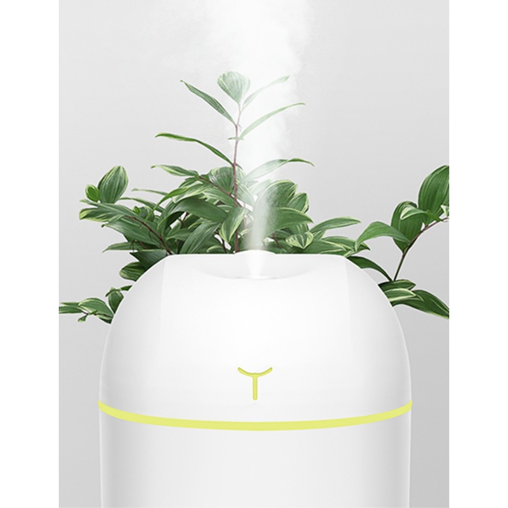 Mini Umidificator Portabil, , 2 Moduri, Aromaterapie, Silentios, Lumina Ambientala, Incarcare USB, 220 ml, 8 x 8 x 10.3 cm, Alb - imagine 3