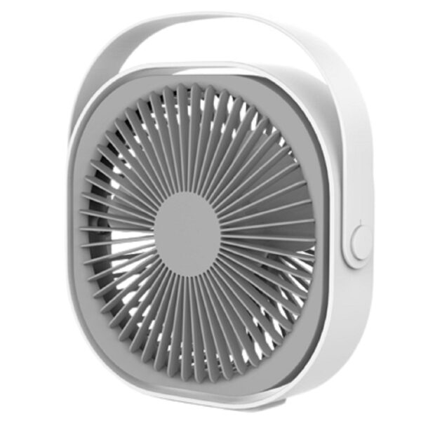Mini ventilator pentru birou cu usb, , rotire 360 grade, 3 viteze, 4000 mA, 13.5 x 12,8, Gri