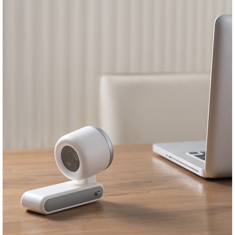 Mini Ventilator Portabil, , 5 Trepte de Viteza, Afisaj Digital, Incarcare USB, 5V, 2A, 5.95 x 5.2 x 17.2 cm, Alb - imagine 2