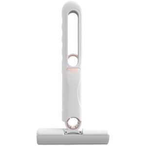 Mop de mana , mini-portabil, cu sistem de stoarcere, dispozitiv de curatat manual, cu burete absorbant, material PVA, multisuprafete si geamuri, 29.5 x 15.5 cm, alb