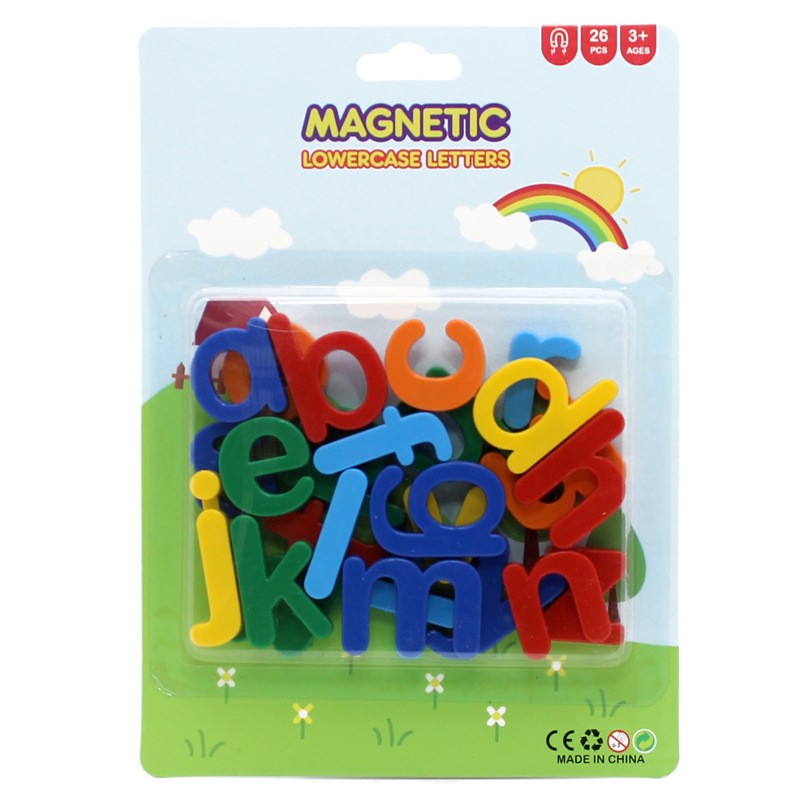 Set 26 Litere, , Magnetice, pentru Frigider, din Plastic, +3 Ani, 13 x 18 x 14 cm, Multicolor
