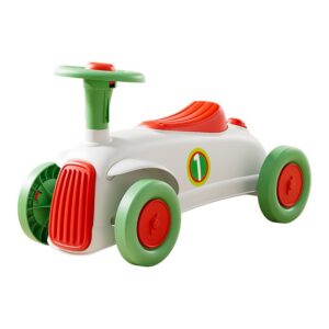 Masinuta Ride-On , cu Sistem Anti-Rasturnare, Claxon pe Volan, 1-6 Ani, 60 x 28 x 34 cm, Alb-Verde