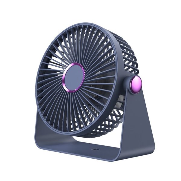Ventilator 2in1, , de Masa/de Perete, Incarcare USB, 3.7 V, 4.5 W, 1200 mAh, 17.5 x 17 x 7.6 cm, Albastru Fumuriu