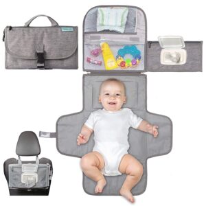Geanta Multifunctionala, , Tip Aleza de Schimbat Scutece, Impermeabila, din Panza Oxford, cu Buzunare, Usor de Agatat, 30 x 20 cm, Gri