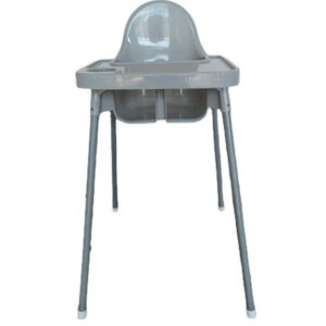 Scaun de Masa, , pentru Bebelusi si Copii 6-36 Luni, din Plastic/Metal, Centura in 2 Puncte, Tava Detasabila, 63 x 57 x 85 cm, Gri