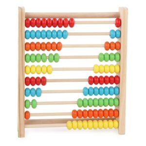Numaratoare , din Lemn, Vopsea Ecologica, 10 Siruri x 10 Margele, 4-6 Ani, 24.5 x 20.5 cm, Multicolor