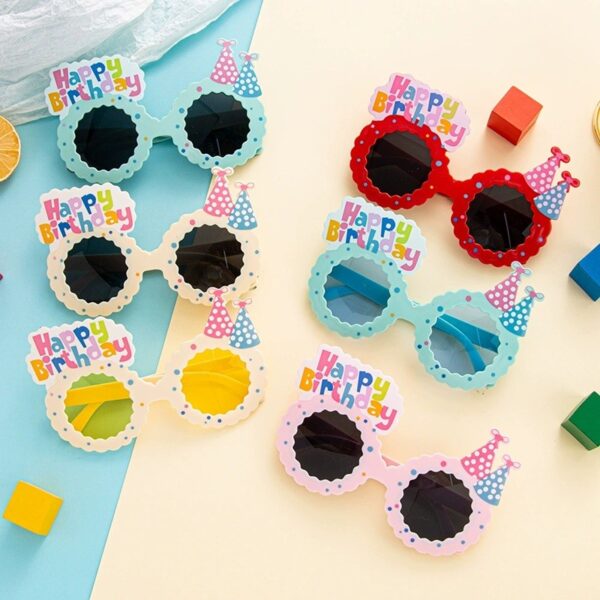 Ochelari Decorativi, , pentru Petrecere, din ABS, Unisex, Model Happy Birthday, 13.5 x 8.5 cm, Rosu - imagine 2
