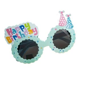 Ochelari Decorativi, , pentru Petrecere, din ABS, Unisex, Model Happy Birthday, 13.5 x 8.5 cm, Albastru