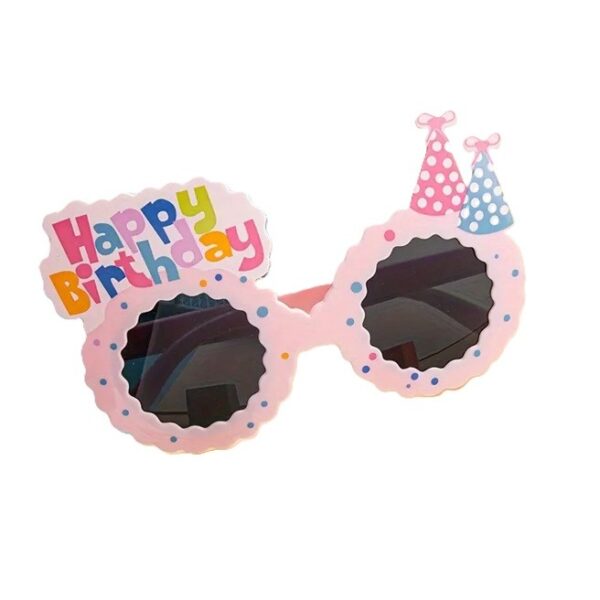 Ochelari Decorativi, , pentru Petrecere, din ABS, Unisex, Model Happy Birthday, 13.5 x 8.5 cm, Roz