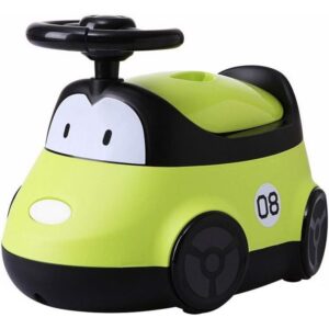 Olita pentru Copii, , +1an, Portabila, Design Masinuta cu Capac, Model Prietenos, Non-Toxic, Compartiment Detasabil, Usor de Curatat, Verde