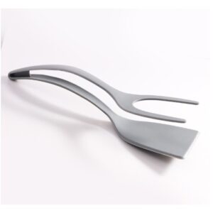 Spatula Multifunctionala tip Cleste, , Spatula Cleste pentru Gatit, Silicon PP, pentru Alimente, Carne, Paine, 31 x 8.5 cm Gri