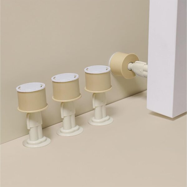 Opritor de Usa, , din Silicon, Model Magicial, cu Prindere de Perete, Anti-Coliziune, 4x 8.5 cm, Galben - imagine 3