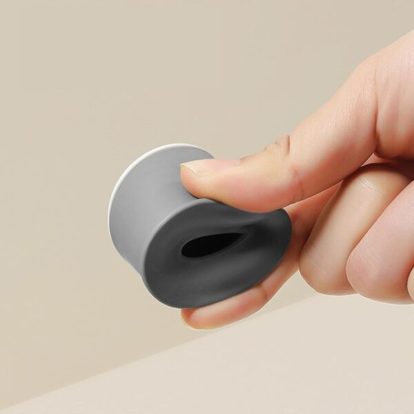 Opritor de Usa, , din Silicon, Model Magicial, cu Prindere de Perete, Anti-Coliziune, 4x 8.5 cm, Gri - imagine 2