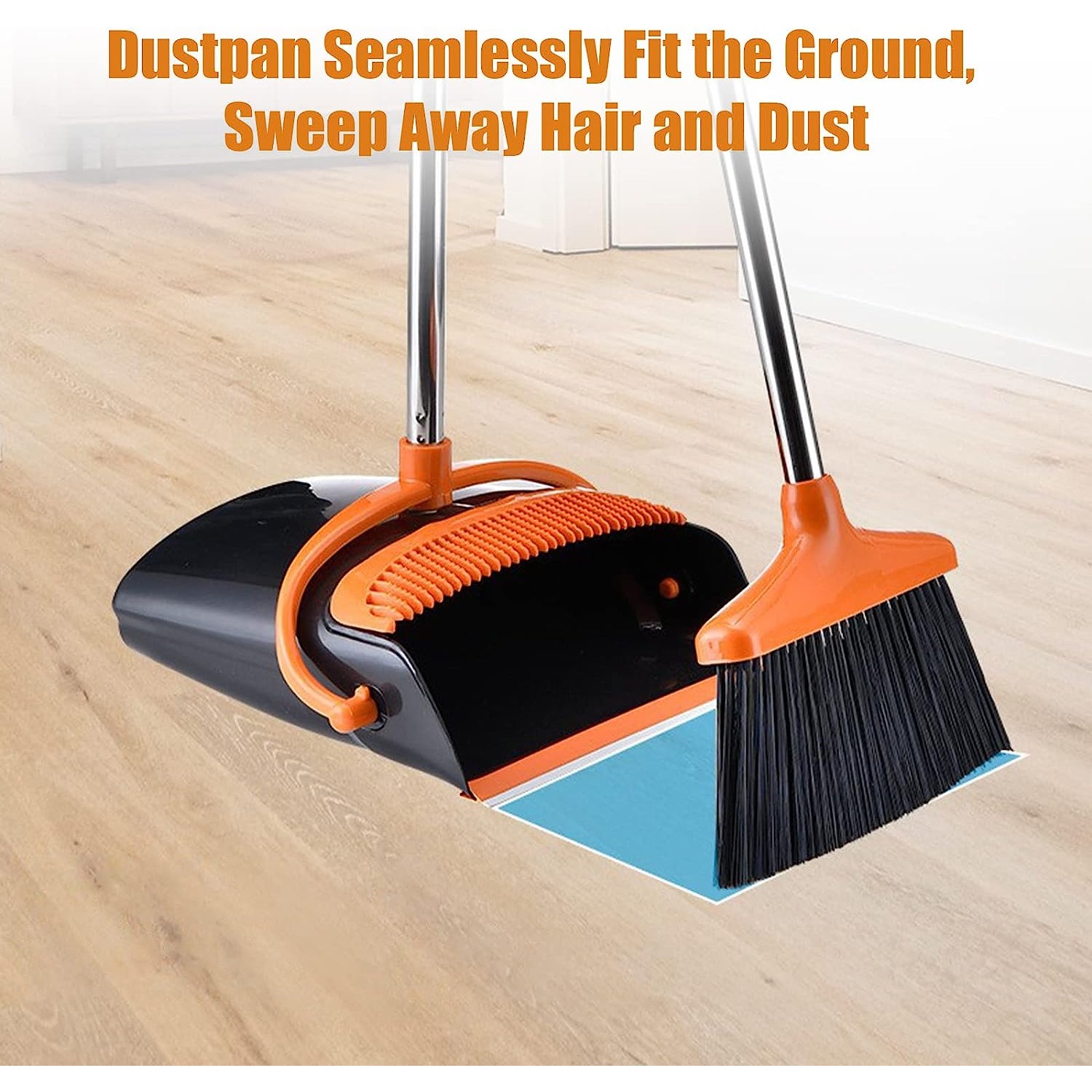Set matura si faras cu coada, , Pentru uz casnic, Plastic/Otel, Portocaliu/Negru, Depozitare verticala, 26x25.5x83 cm - imagine 4