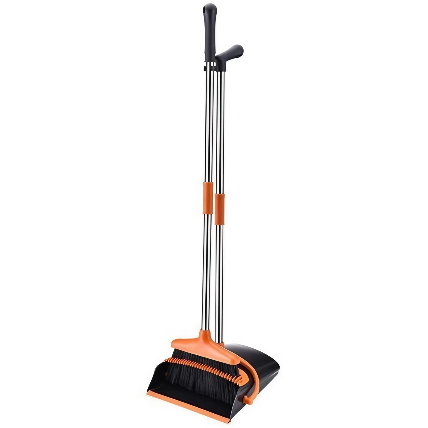 Set matura si faras cu coada, , Pentru uz casnic, Plastic/Otel, Portocaliu/Negru, Depozitare verticala, 26x25.5x83 cm