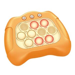 Joc Pop It, , consola, joc interactiv, antistres, cu baterii, Abs si silicon, Portocaliu, 12 x 10 x 5.8 cm