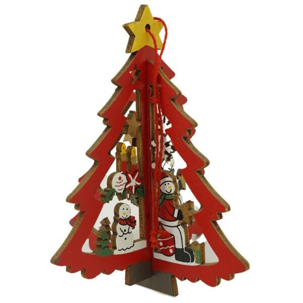 Ornament de brad mos craciuni in brad, , multicolor, lemn, 10.5x9.5 cm - imagine 2