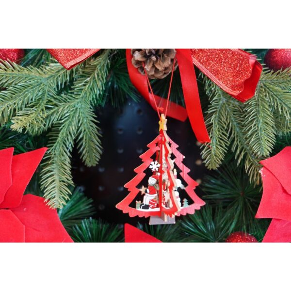 Ornament de brad mos craciuni in brad, , multicolor, lemn, 10.5x9.5 cm - imagine 3