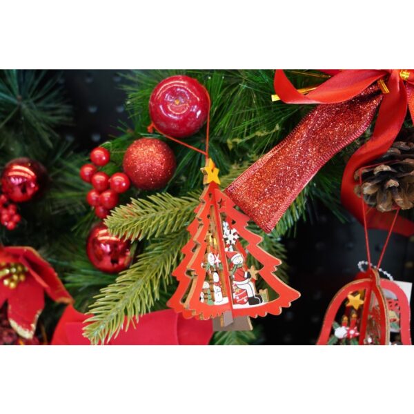 Ornament de brad mos craciuni in brad, , multicolor, lemn, 10.5x9.5 cm - imagine 4