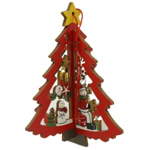 Ornament de brad mos craciuni in brad, , multicolor, lemn, 10.5x9.5 cm