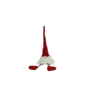 Ornament de Craciun spiridus, , alb/rosu, textil, 52 cm