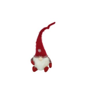 Ornament de Craciun spiridus, , gri/alb, textil, 58 cm