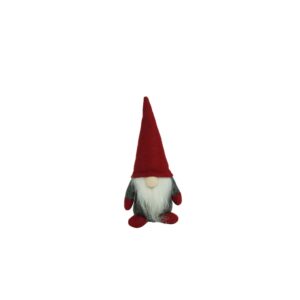 Ornament de Craciun spiridus, , gri/rosu, textil, 12 cm