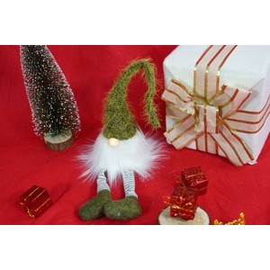 Ornament de Craciun spiridus, , verde/alb, textil, 52 cm - imagine 4